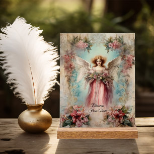 Angel In Red Gown Vintage-Style Acrylic Sign