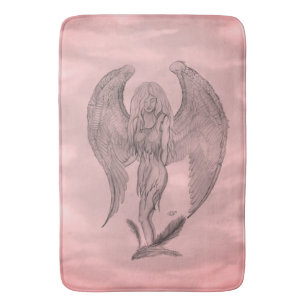 Angel in Tattoo Style Bath Mat