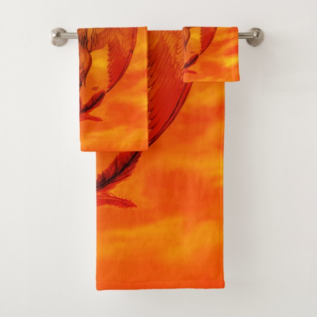 Angel in Tattoo Style Bath Towel Set (Insitu)