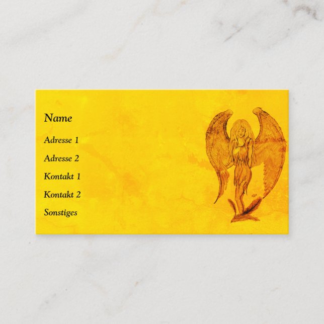 Angel in Tattoo Style Business Card (Front)