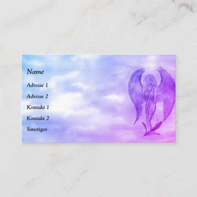 Angel in Tattoo Style Business Card (Front)