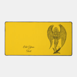 Angel in Tattoo Style Desk Mat