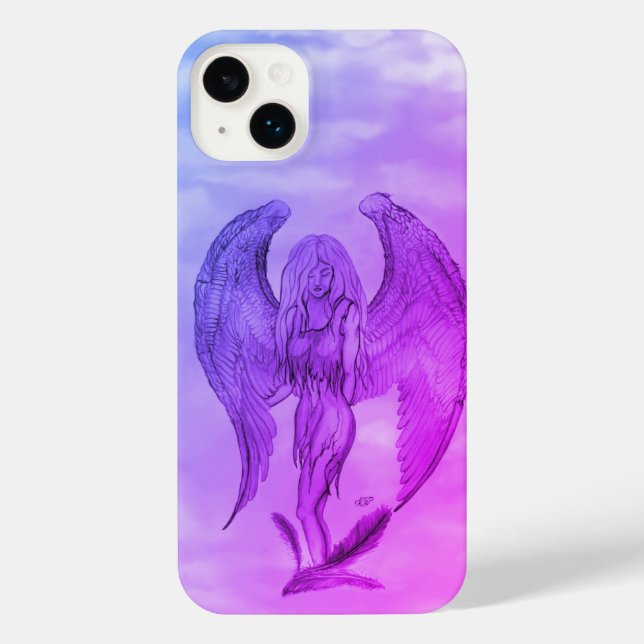 Angel in Tattoo Style iPhone Case (Back)