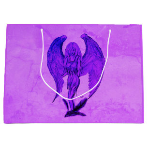 Angel in Tattoo Style Large Gift Bag