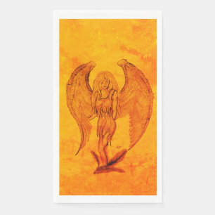 Angel in Tattoo Style Napkin