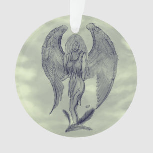 Angel in Tattoo Style Ornament