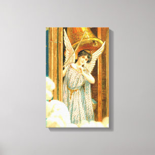 Angel in the belfry vintage art canvas print