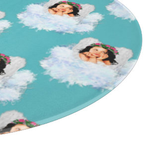 Angel in the Clouds 2-12in Round CUTTING BOARD