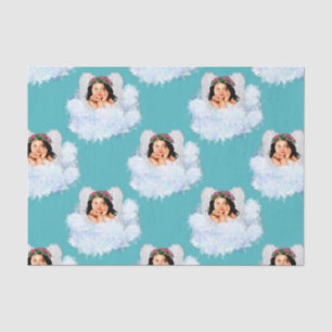 Angel in the Clouds 2-Lt Teal-TISSUE WRAPPING PAPE Tissue Paper