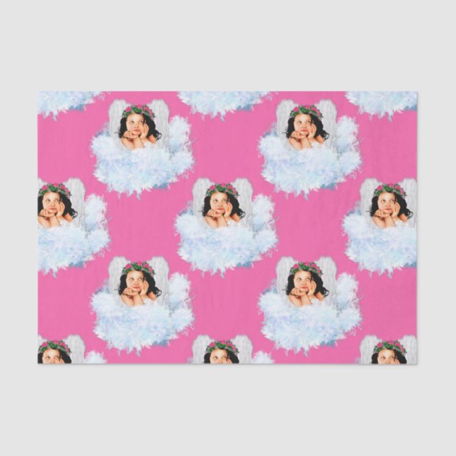 Angel in the Clouds 5-Pink-TISSUE WRAPPING PAPER (Front)