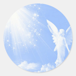 Angel In The Clouds Classic Round Sticker