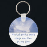 Angel in the Clouds, Encouragement, Scripture Silv Key Ring<br><div class="desc">Luke 4:10 Angels shall watch over thee,  you,  Encouragement,  scripture. Great Christmas gift for son,  daughter,  mother,  father,  sister,  brother or anyone leaving</div>