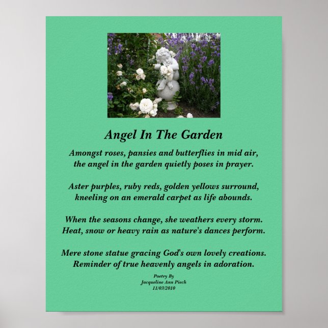 Angel In The Garden Poetry Poster (Front)