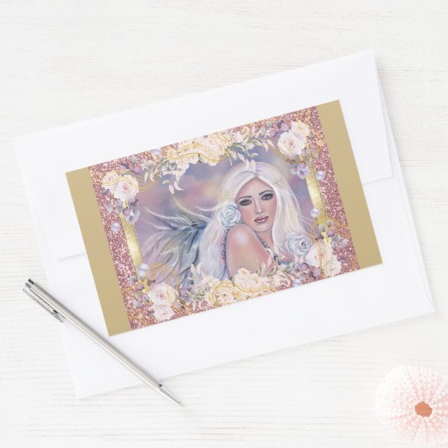 Angel in the morning sun by Renee Lavoie Rectangular Sticker (Envelope)