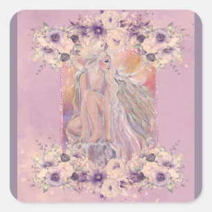 Angel in the morning sun by Renee Lavoie Square Sticker