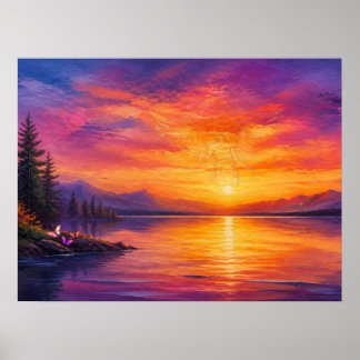 Angel In the Sky At Sunset Looking Down On Us Wall Poster