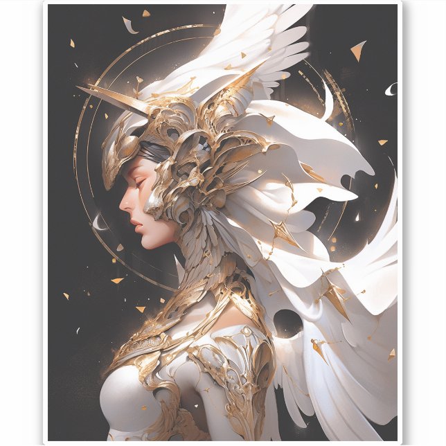 Angel In White Armour Fantasy Art (Front)