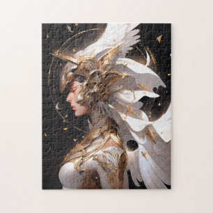 Angel In White Armour Fantasy Art Jigsaw Puzzle