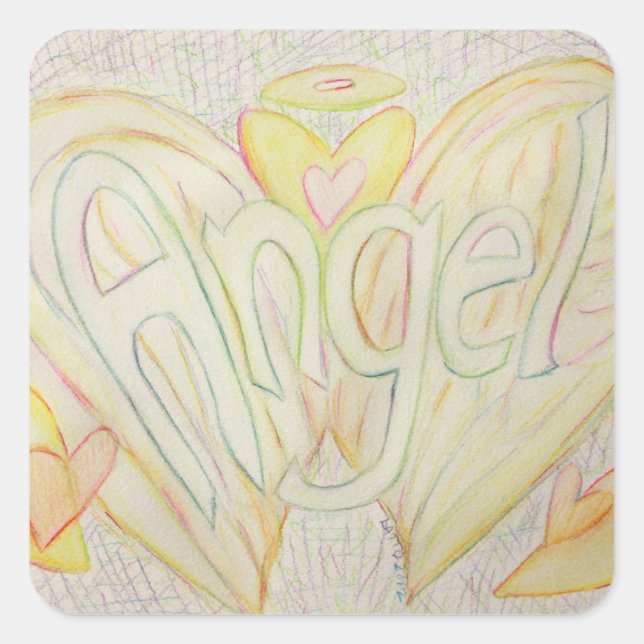 Angel Inspirational Word Art Decal Stickers (Front)