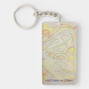 Angel Inspirational Word Keychain - Custom Text