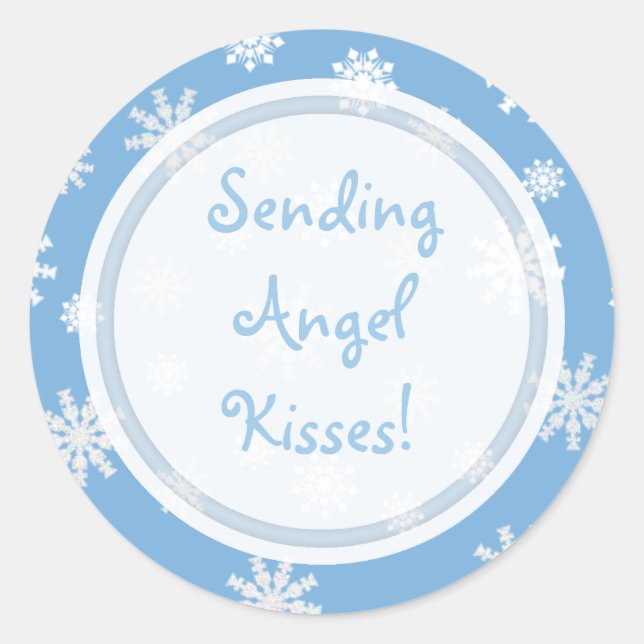 Angel Kisses Collection Classic Round Sticker (Front)