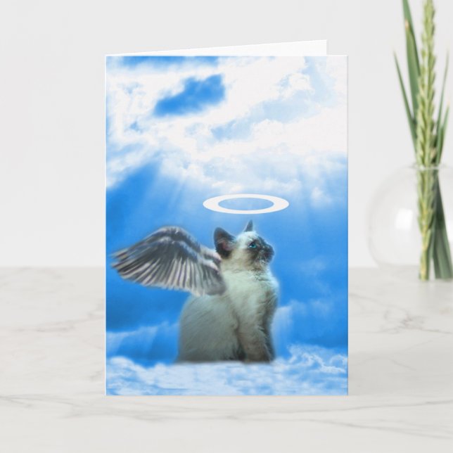 Angel Kitten Blank Note Card (Front)