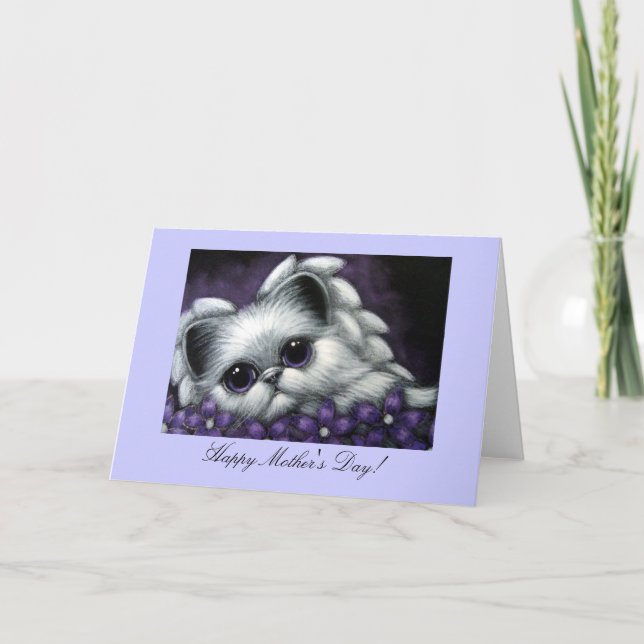 Angel Kitten Cat - Mother's Day Card (Front)