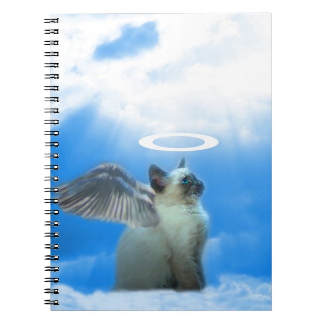 Angel Kitty Cat Siamese Kitten Notebook (Front)