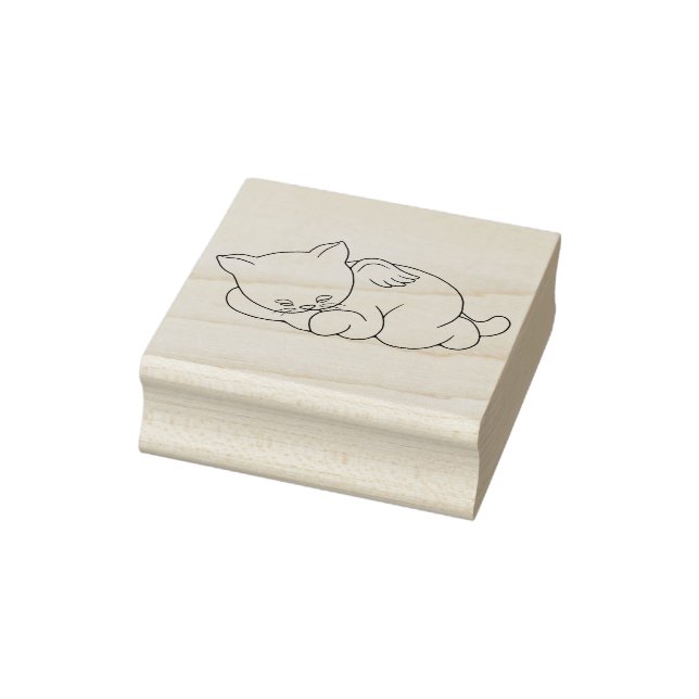 Angel Kitty Cat with Wings Rubber Stamp (Stamp)