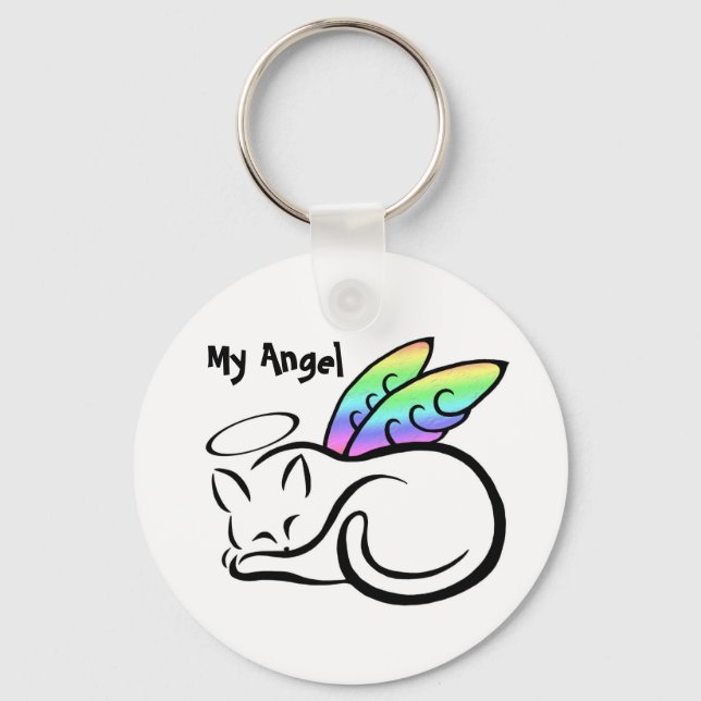 Angel Kitty (My Angel) Keychain (Front)