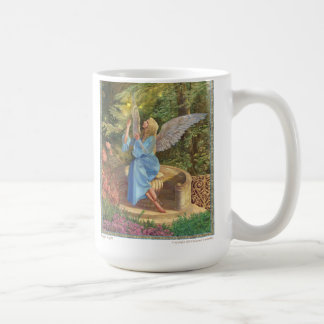 "Angel Light"  White ceramic coffee mug