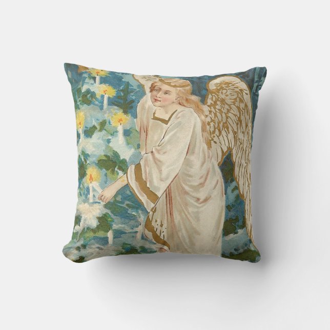 Angel Lighting Candlelit Christmas Tree Cushion (Front)