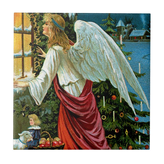 Angel Looking in the Window Tile (Front)