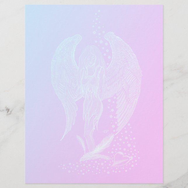 Angel lost in Love , black and green Design Custom Letterhead (Front)