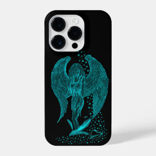 Angel lost in Love , black and green Design iPhone 14 Pro Case
