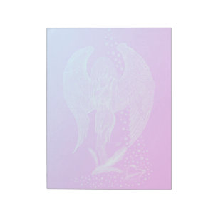 Angel lost in Love , black and green Design Notepad