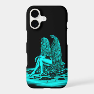 Angel , lost in thought , black and green Design