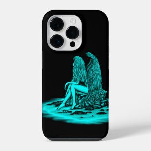 Angel , lost in thought , black and green Design iPhone 14 Pro Case