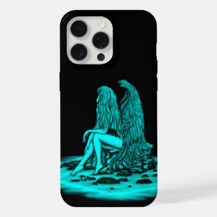 Angel , lost in thought , black and green Design iPhone 15 Pro Max Case