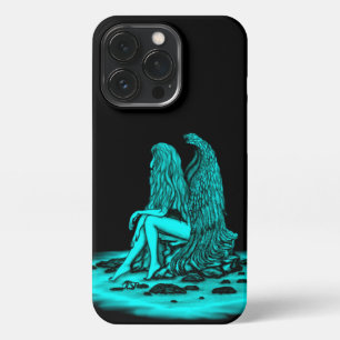 Angel , lost in thought , black and green Design iPhone 13 Pro Case