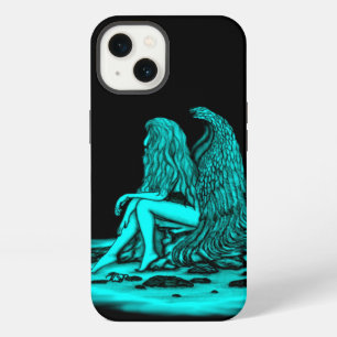 Angel , lost in thought , black and green Design iPhone 13 Case
