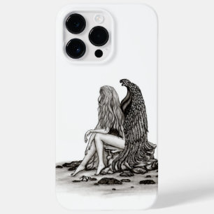 Angel , lost in thought , black and white Design Case-Mate iPhone 14 Pro Max Case