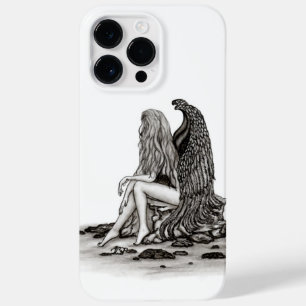 Angel , lost in thought , black and white Design Case-Mate iPhone 14 Pro Max Case