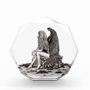 Angel , lost in thought , black and white Design Photo Block