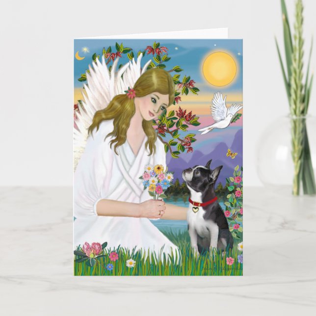Angel Love (card) - Boston Terrier 3 Card (Front)
