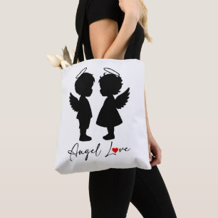 Angel Love – Cute Angel Couple Design Tote Bag