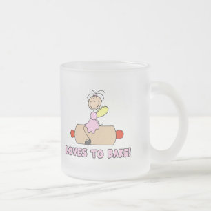 Angel Loves to Bake T-shirts and Gifts Frosted Glass Coffee Mug
