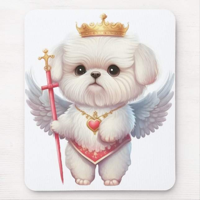 Angel Maltese Puppy, Maltes dog lovers and owners Mouse Mat (Front)