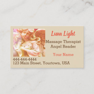 Angel Massage Psychic Wellness Heart Holistic Business Card