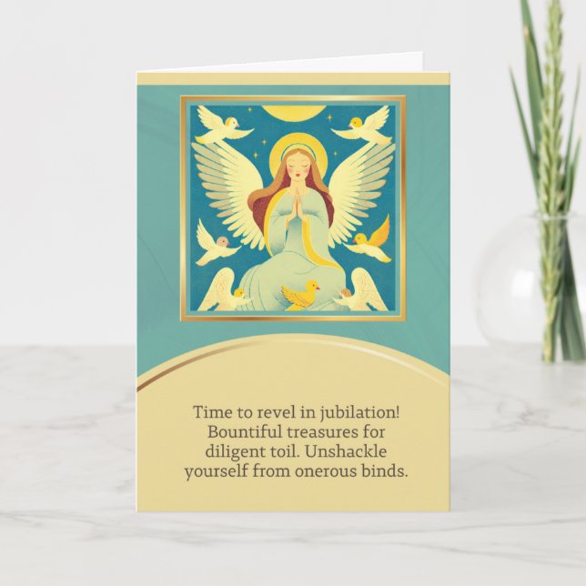 angel message happy birthday card (Front)